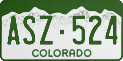 CO license plate ASZ524