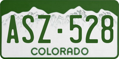 CO license plate ASZ528