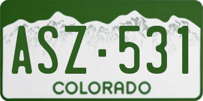 CO license plate ASZ531