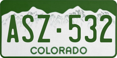 CO license plate ASZ532