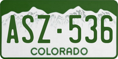 CO license plate ASZ536