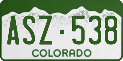 CO license plate ASZ538