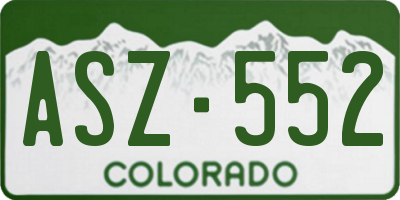 CO license plate ASZ552