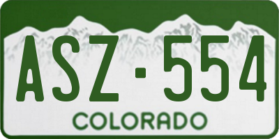 CO license plate ASZ554