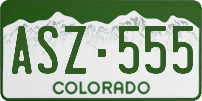 CO license plate ASZ555