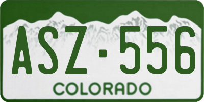 CO license plate ASZ556