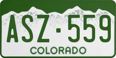 CO license plate ASZ559