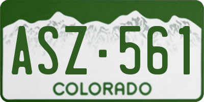 CO license plate ASZ561