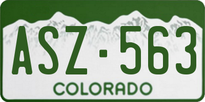 CO license plate ASZ563