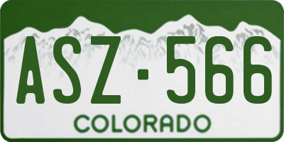 CO license plate ASZ566