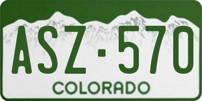CO license plate ASZ570