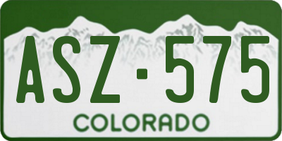 CO license plate ASZ575