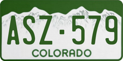 CO license plate ASZ579