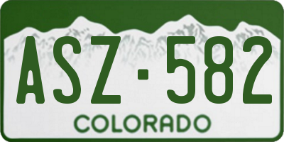 CO license plate ASZ582