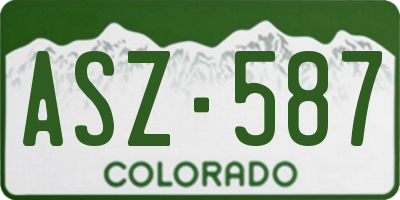CO license plate ASZ587