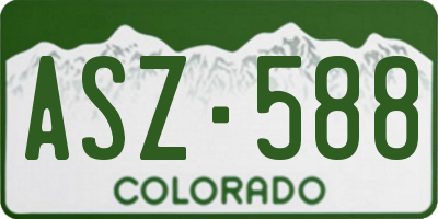 CO license plate ASZ588