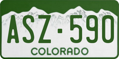 CO license plate ASZ590