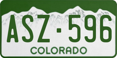 CO license plate ASZ596