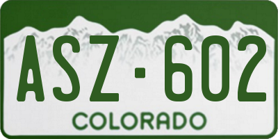 CO license plate ASZ602