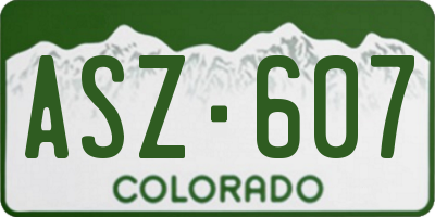 CO license plate ASZ607