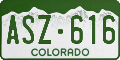 CO license plate ASZ616