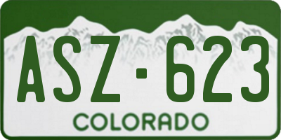 CO license plate ASZ623