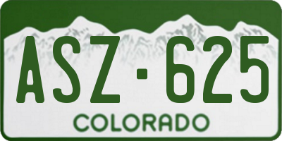 CO license plate ASZ625