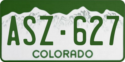 CO license plate ASZ627