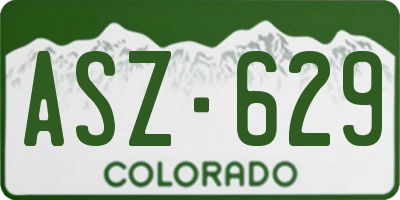 CO license plate ASZ629