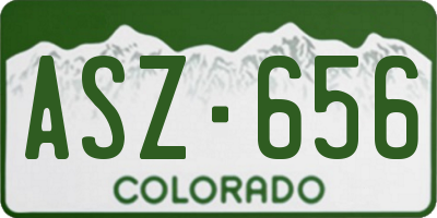 CO license plate ASZ656