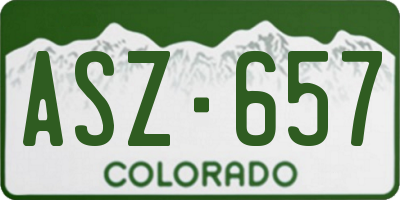 CO license plate ASZ657