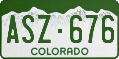 CO license plate ASZ676