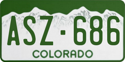 CO license plate ASZ686