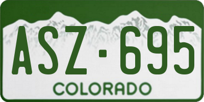 CO license plate ASZ695