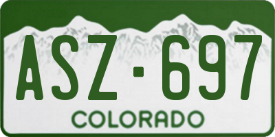 CO license plate ASZ697
