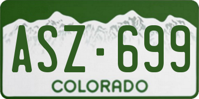 CO license plate ASZ699