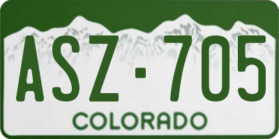 CO license plate ASZ705