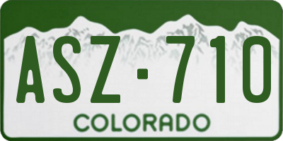 CO license plate ASZ710