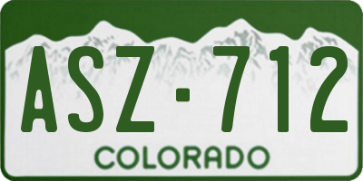 CO license plate ASZ712