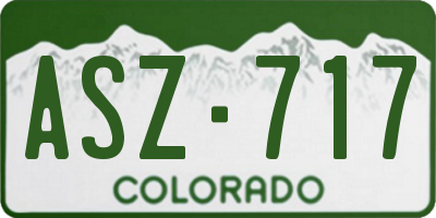 CO license plate ASZ717