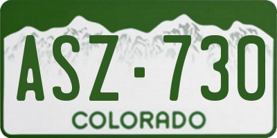 CO license plate ASZ730
