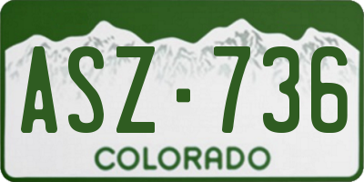 CO license plate ASZ736