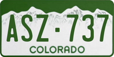 CO license plate ASZ737