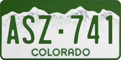 CO license plate ASZ741