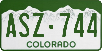 CO license plate ASZ744