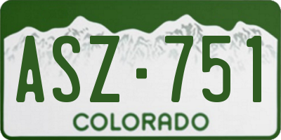CO license plate ASZ751