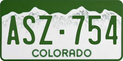 CO license plate ASZ754