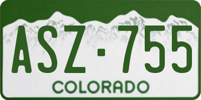 CO license plate ASZ755