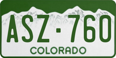 CO license plate ASZ760