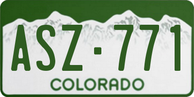 CO license plate ASZ771